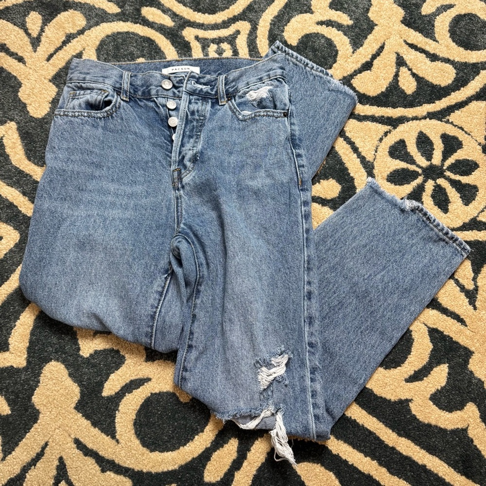 PacSun High Rise Blue Distressed Jeans